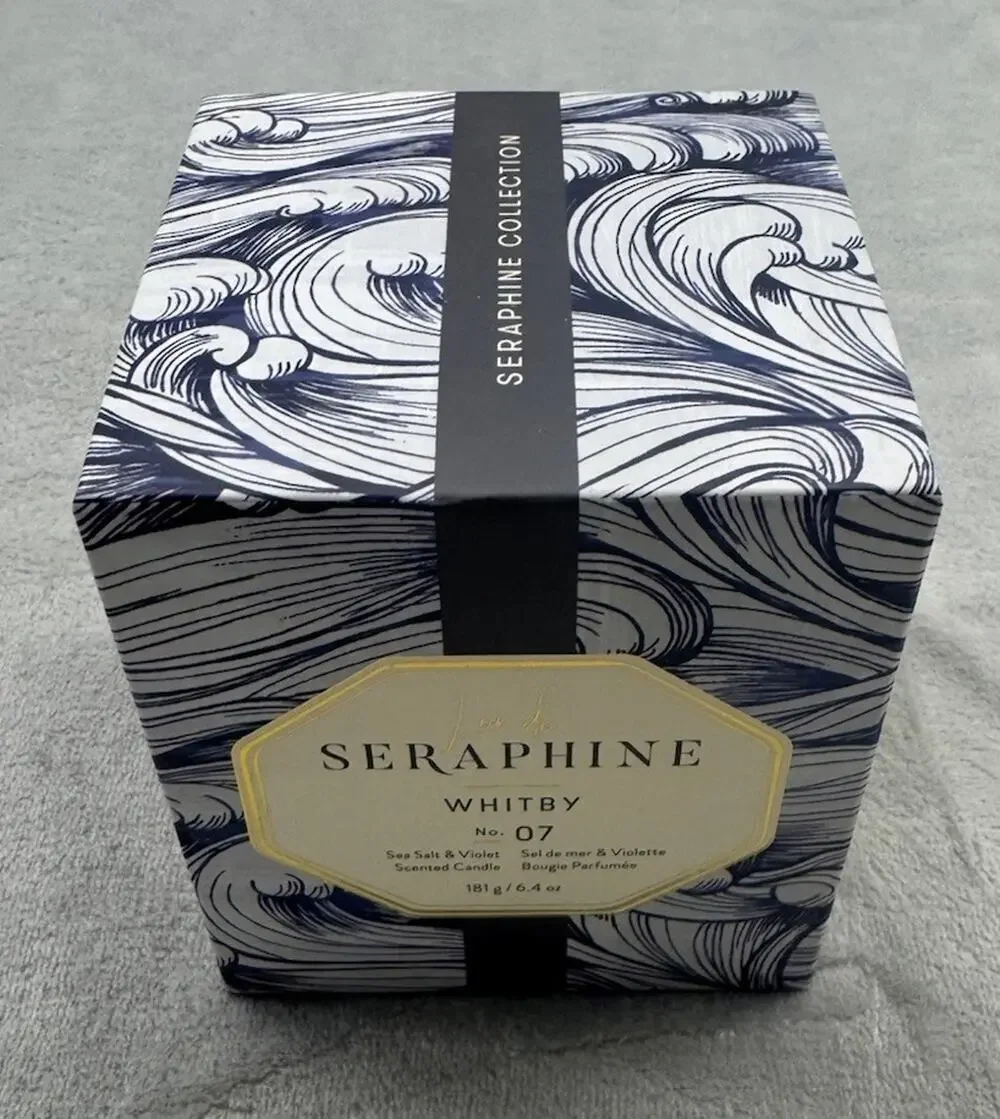 New Seraphine Laina Collection Candle Zoe No. 07 Sea Salt Violet Scent 6.4 Oz